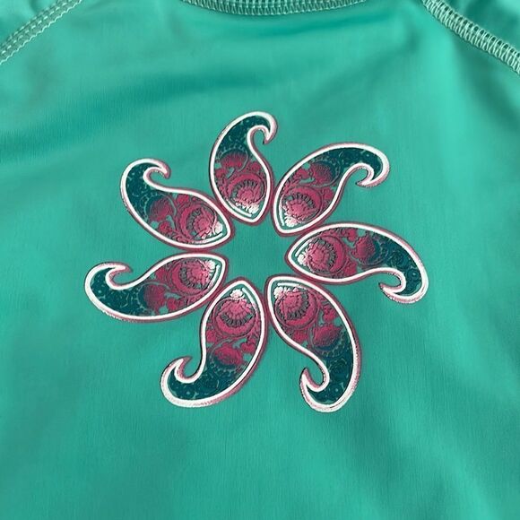 NWOT! Kanu Surf Girls Teal Rashguard Swim Top Size L-XL - Picture 2 of 5
